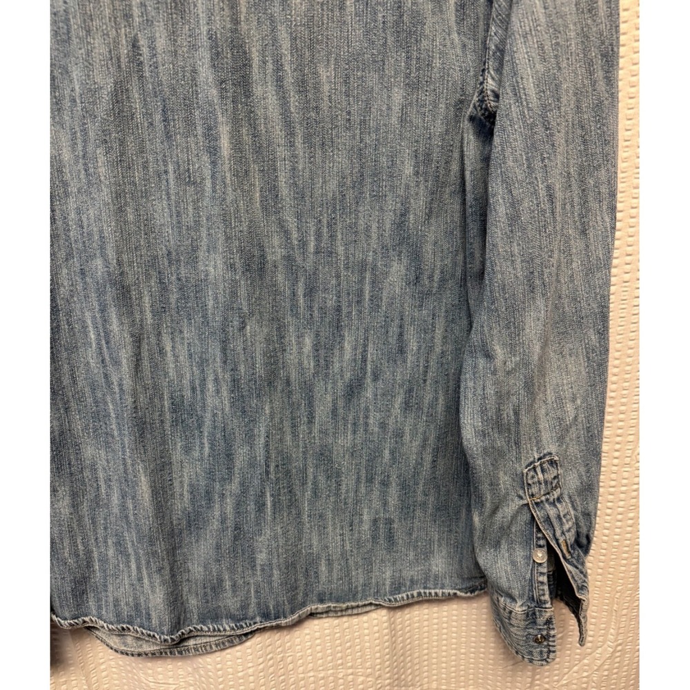 Levis Pearl Snap Denim Long Sleeve Blue Shirt Mens Western Red Tab Sz L - Picture 13 of 16